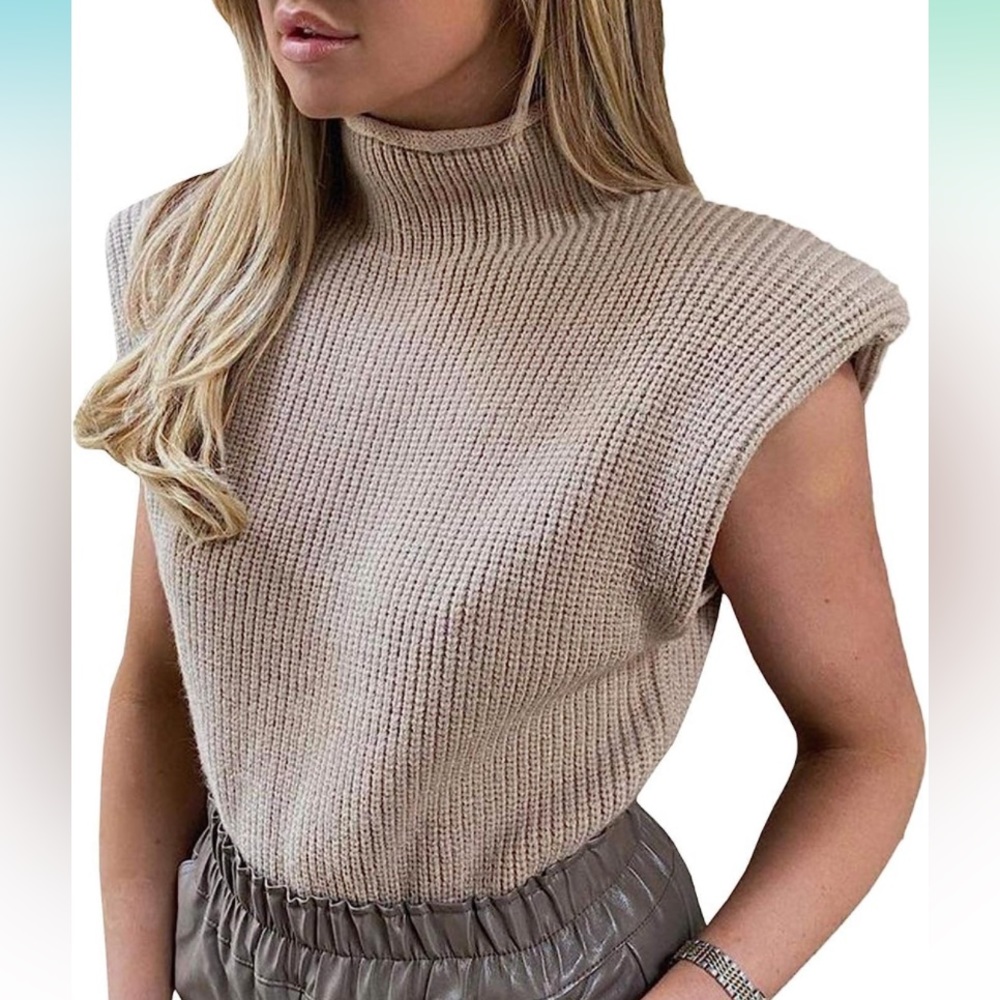 Mock neck sweater tank